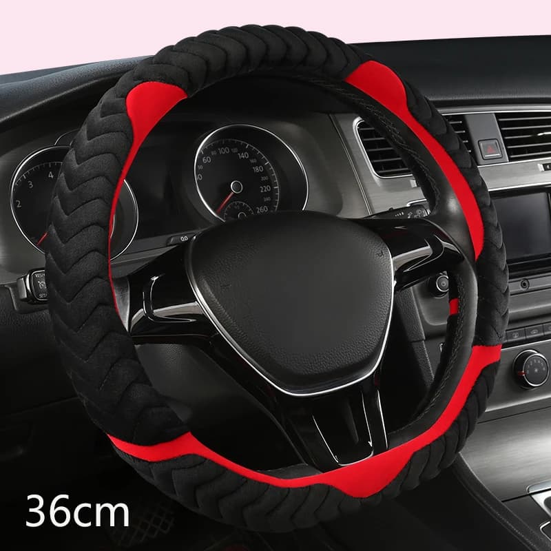 D/O Shape 36cm Car Steering Wheel Cover  Plush for Honda Civic Ciimo Jade SUZUKI Alto LINGYANG NISSAN Juke Toyota Aqua Prius