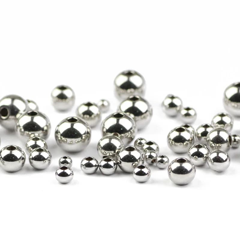 JHNBY 4 Styles Stainless Steel Spacer Beads Ball 3/4/6/8MM Metal Round Loose Beads For Jewelry Bracelets Making DIY Accessories