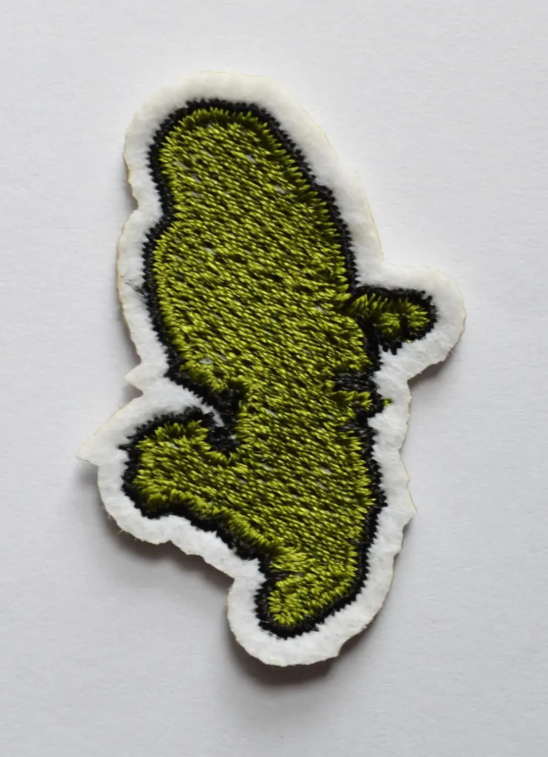 Little Green Man is Runing Punk Sport Hippie  Embroidery Patches Stickers Iron On For Clothes Backpack Pants ≈3*4.5cm