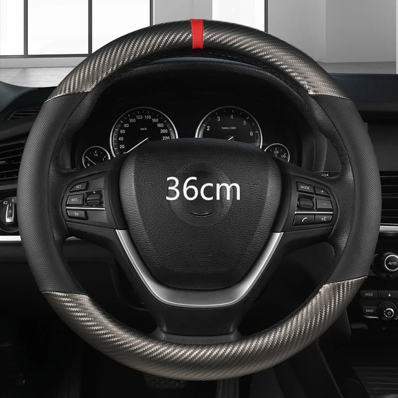 36cm Leather +Carbon Fiber Car Steering Wheel Cover Size S for Honda Civic Ciimo Jade SUZUKI Alto NISSAN Juke Auto Accessories - image 5