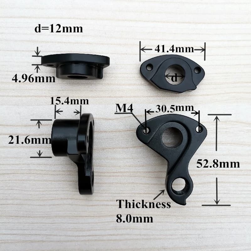 1pc Bicycle MECH dropout For Trident Thrust TRINX OEM Bike Axle Thru Quick Release carbon frame 142x12mm Gear derailleur hanger - image 3