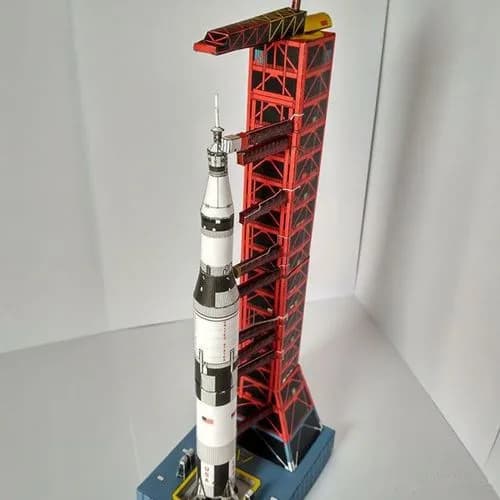1:300 Scale USS Saturn V Rocket and Launch Pad DIY Handcraft PAPER MODEL KIT Handmade Toy Puzzles