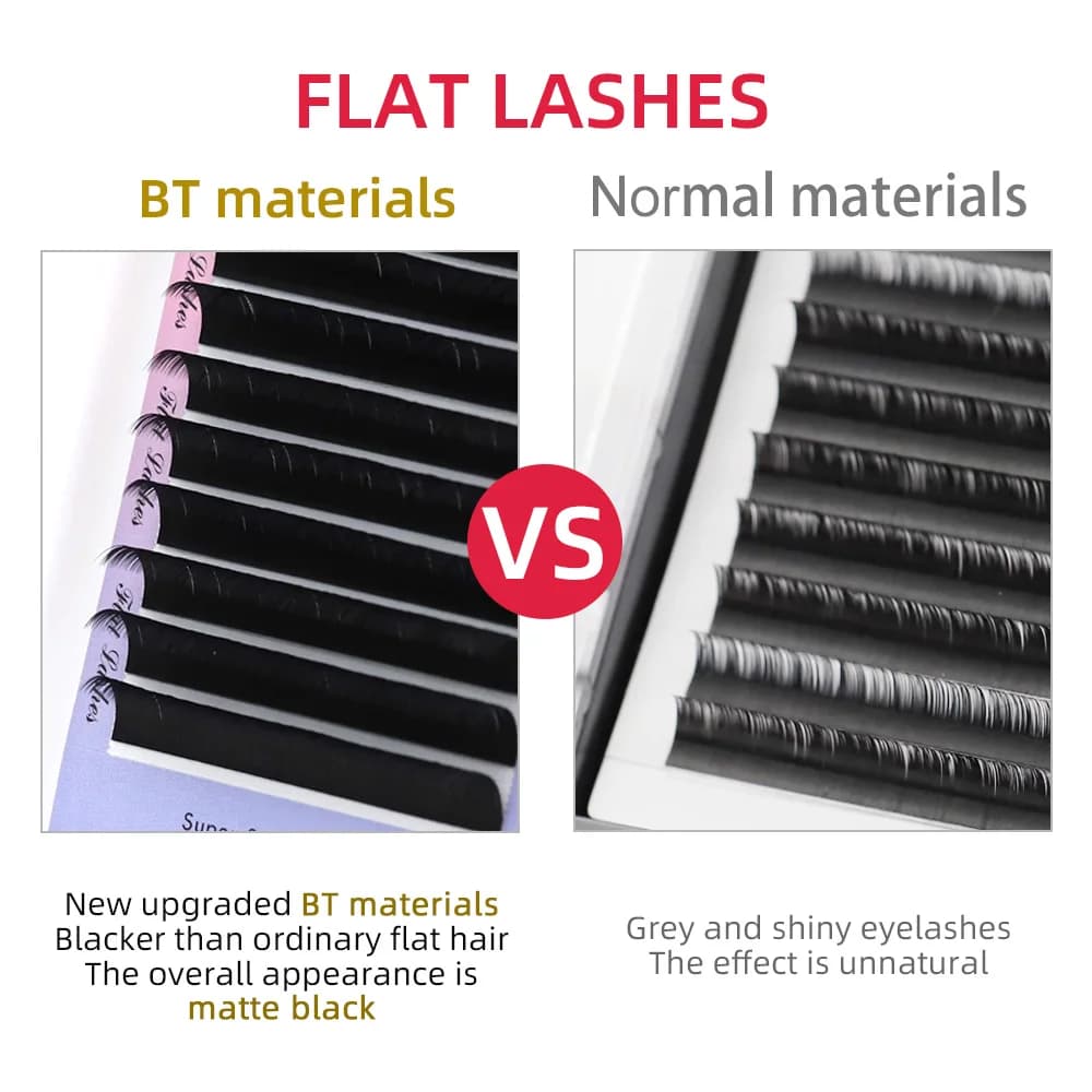 AGUUD 10Trays Ellipse Eyelashes Extension Wholesale Flat Lashes Premium Ellipse Natural Soft Split Tips Cashmere Flat Lashes - image 6