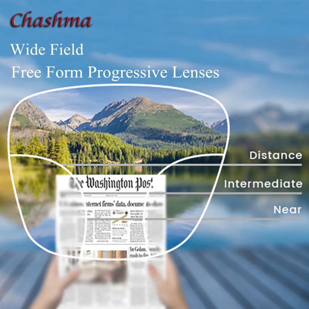 Chashma Progressive Lens Free Form 1.61 Index Thin Digital Lens Bifocal Eye Optical Verifocal Clear Wide Field Multifocal Glass - image 3