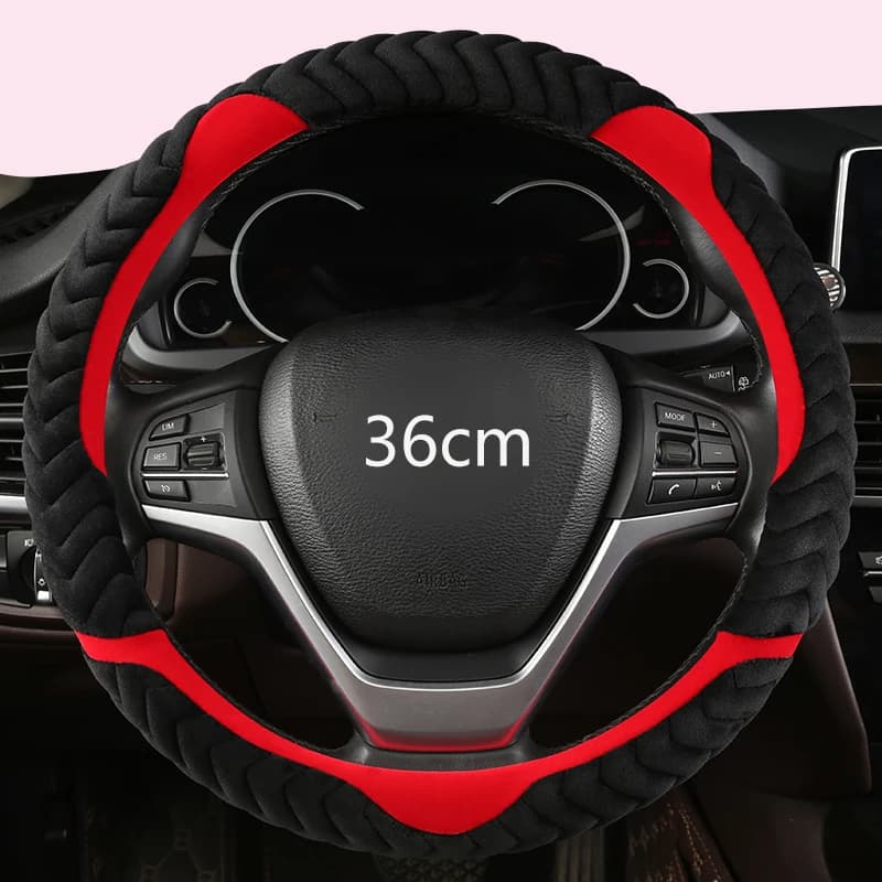 D/O Shape 36cm Car Steering Wheel Cover  Plush for Honda Civic Ciimo Jade SUZUKI Alto LINGYANG NISSAN Juke Toyota Aqua Prius - image 3