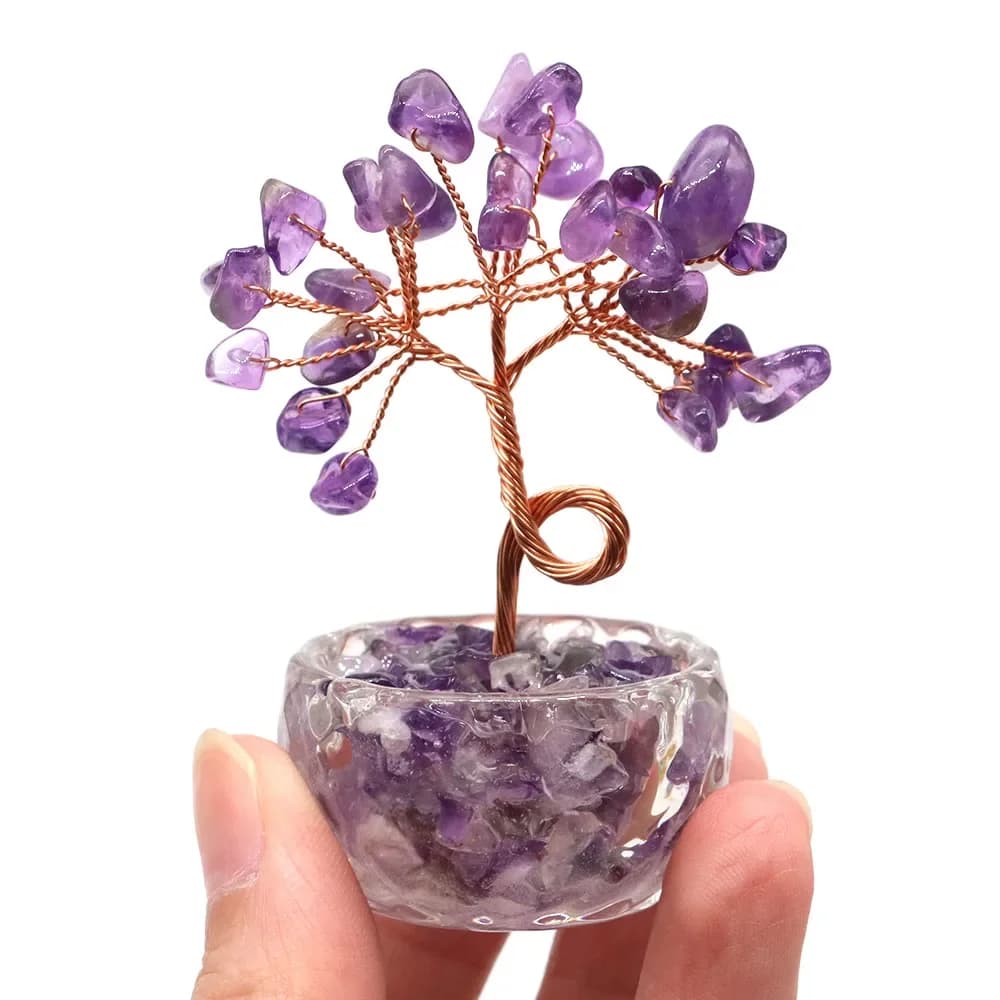 Crystal Money Tree Natural Stone Healing Quartz Gemstones Copper Wire Wrapped Plant Crafts Lucky Gift Feng Shui Home Decoration - image 6