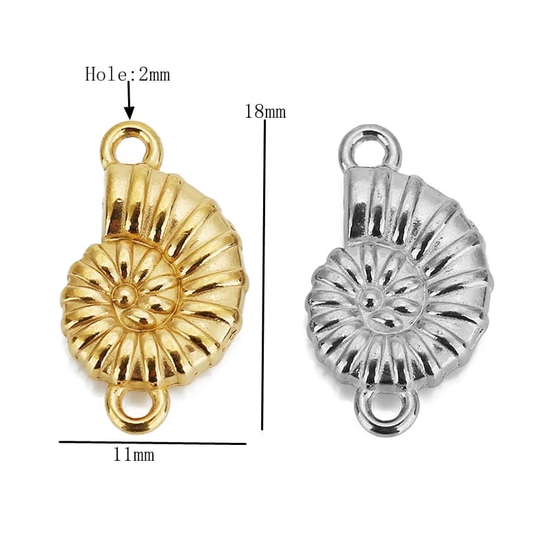 5pcs Stainless Steel Double Hole Conch Charms Connectors for DIY Earrings Bracelets Jewelry Making Supplies Accessories Finding - image 3