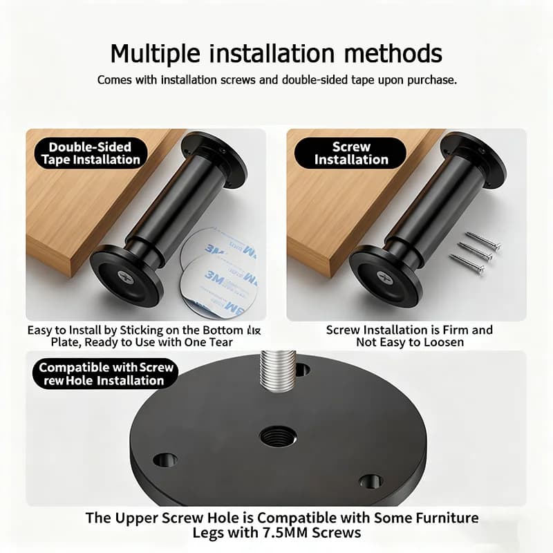 2PCS Thickened aluminum alloy table legs Scalable replacement support Furniture leg hardware accessories for wardrobes cabinets - image 4