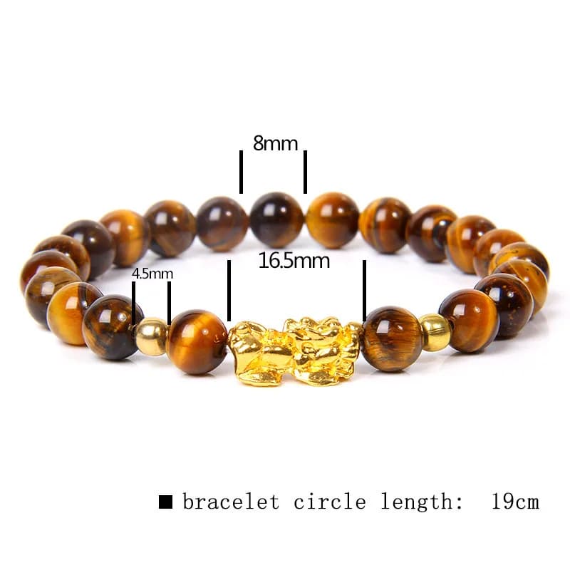 Feng Shui Stone Beads Bracelet Pink Cat Eye Bead Bracelets Pixiu Wealth Lucky Bracelet for Women Men Jewelry Bangles Gifts - image 3
