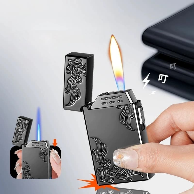 Intelligent Induction Steel Sound Dual Fire Conversion Lighter Windproof Direct Spray Inflatable Lighter High-end Men's Gift - image 4