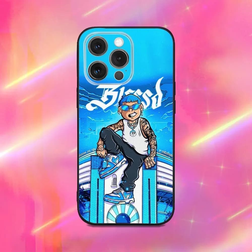 Blessd Cantante Rapper Phone Case For iPhone 16,15,14,13,12,11,Pro,Max,Plus,X,XS,XR,SE,8,7,Mini,Soft Silicone Black Case - image 4