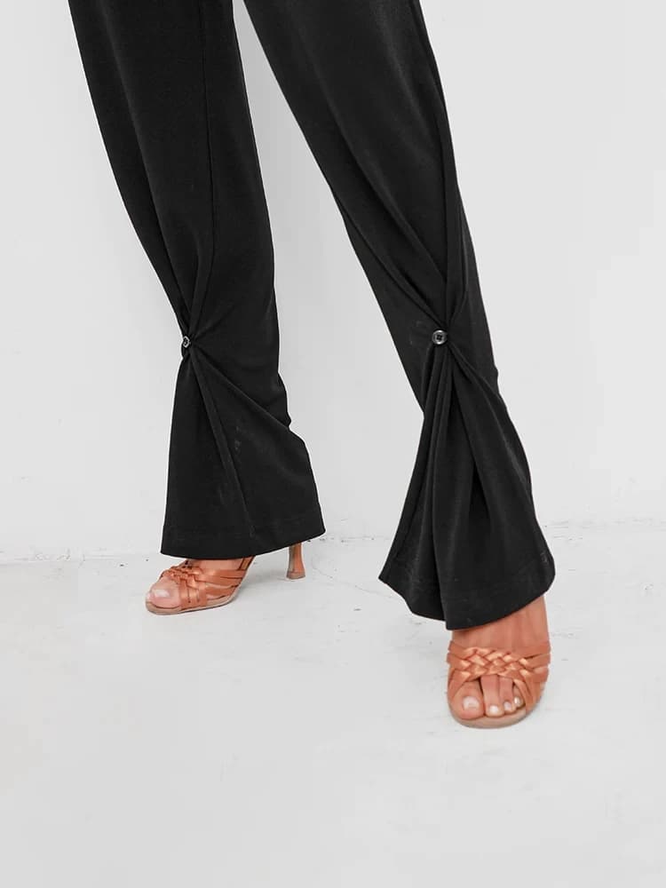 Ballroom Latin Dance Pants  Women ZYM High Waist Dance Trousers Adjustable Leg Shape ZYMdancestyle Energy Canned Pants #2138 - image 6