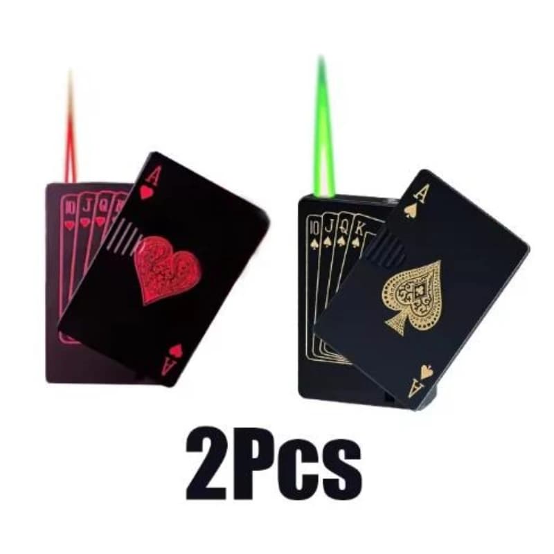 New metal green/red flame poker inflatable lighter, fashionable and cool windproof butane gas lighter, men's and women's gift - image 6