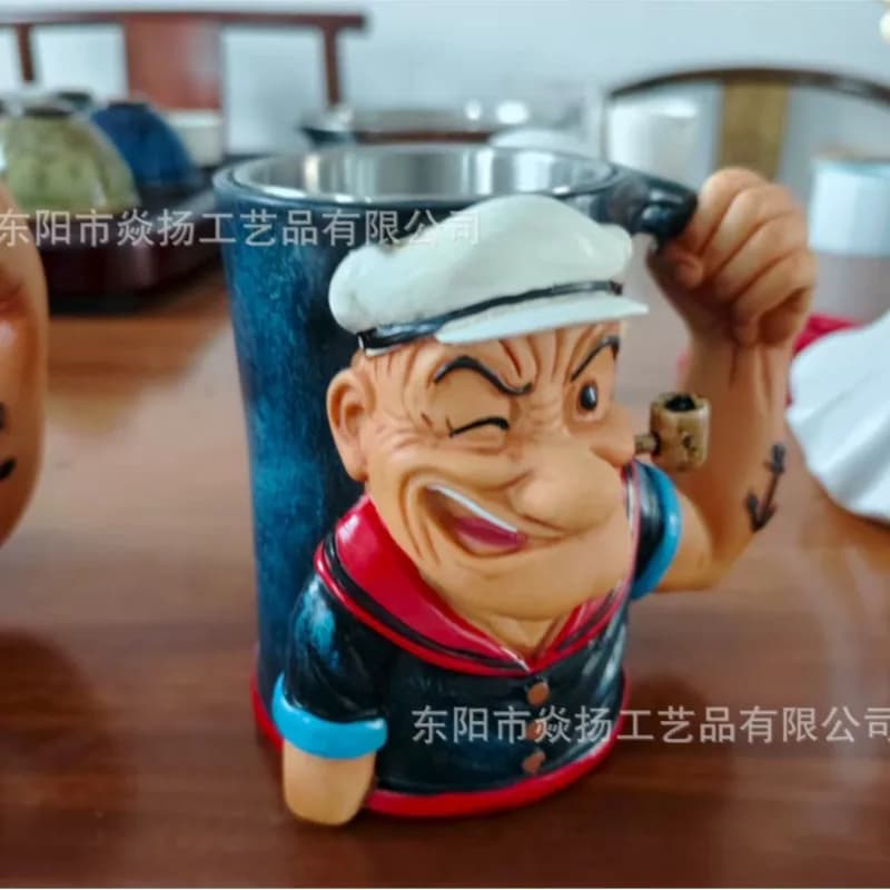 3D Popeye Power Cup Household Decoration Resin Crafts Ornament For Popeye Mug - image 5