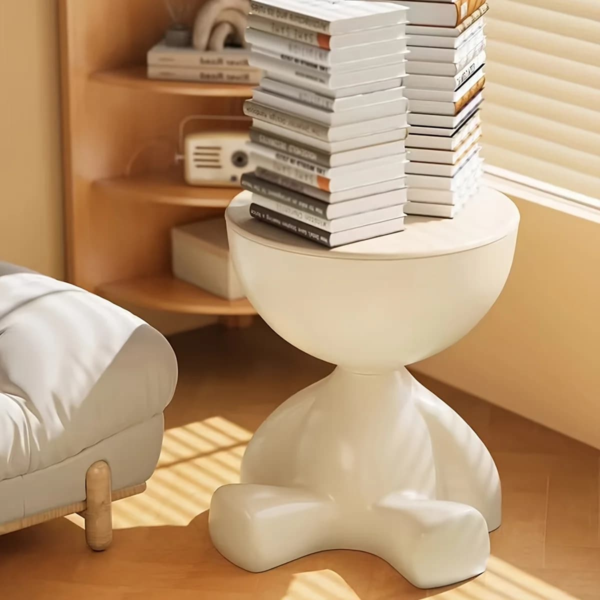 Modern Creative Bear-shaped Plastic Bedside Table Multifunctional  Nightstand Suitable for Living Room Bedroom Storage - image 4