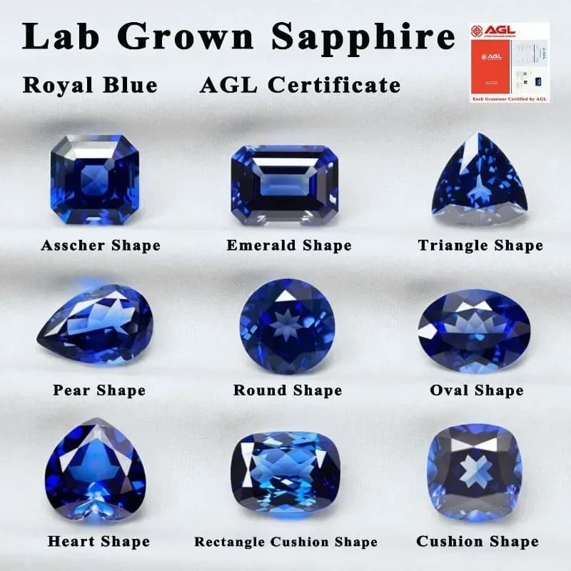 L-Lab Grown Sapphire Royal Blue Color Asscher Cut Loose Gemstone  For DIY Jewelry Making Selectable Certificate - image 6