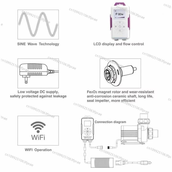 Aquarium intelligent water pump with LCD screen controller Ultra-quiet submersible water pump MDP2500/MDP3500 - image 5