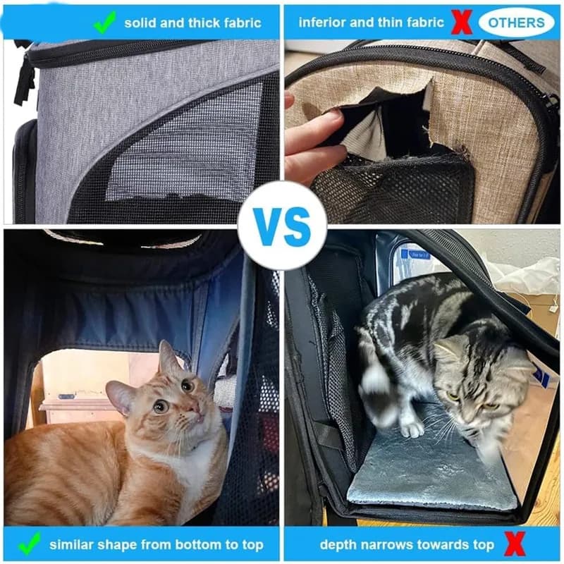 Pet supplies Scalable household outing, large capacity breathable dog bag, portable and foldable cat backpack - image 5