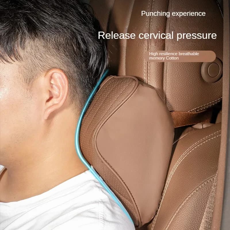 Car Headrest Seat Neck Pillow Rest Support Waist Cushion Car Seats Cover Anti-skid Seat Memory Foam Head Support Rest Protector - image 3