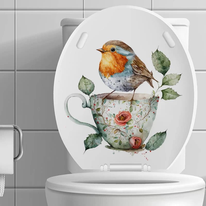 T768#Robin Bird Wall Sticker Kids Room Background Home Decoration Mural Living Room Wallpaper Funny Decal - image 4