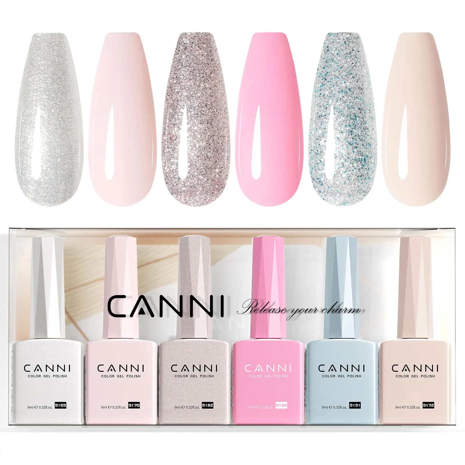 9ml*6pcs CANNI TPO FREE Nail Gel Polish Kit Nude Pink Color Soak Off UV LED Gel Semi Permanent Long Lasting Manicure DIY Gel Set - image 4