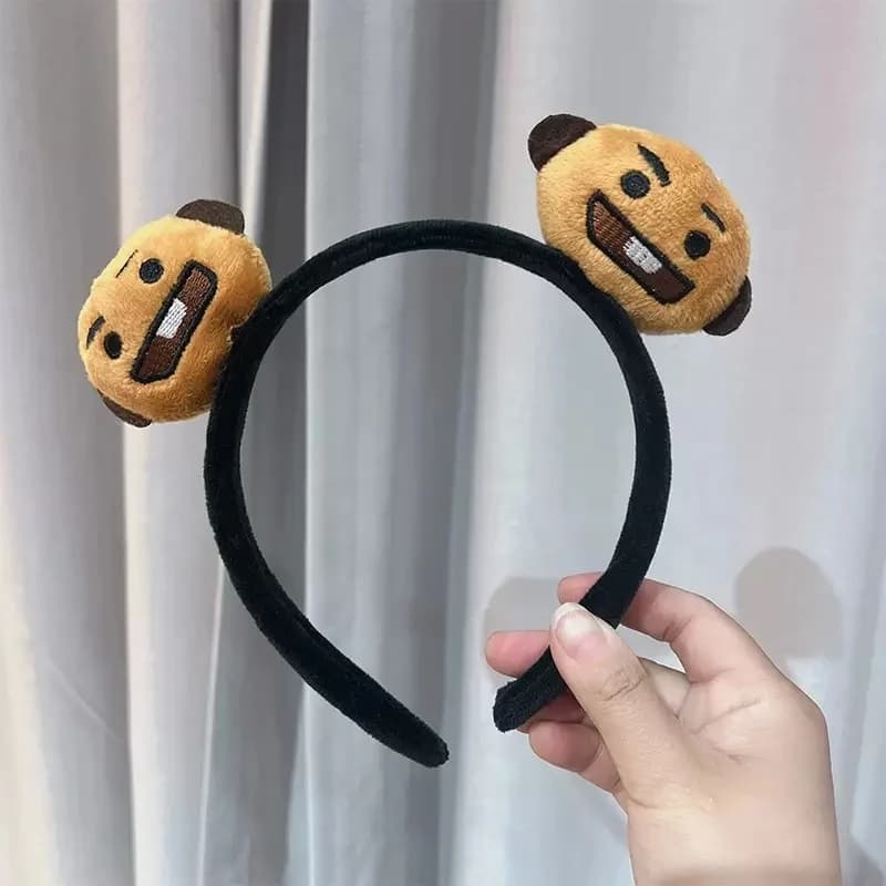 Kawaii BT21 Hairband Anime RJ COOKY Cute Cartoon Plush Doll Makeup Headband Women Headwear Gift - image 6