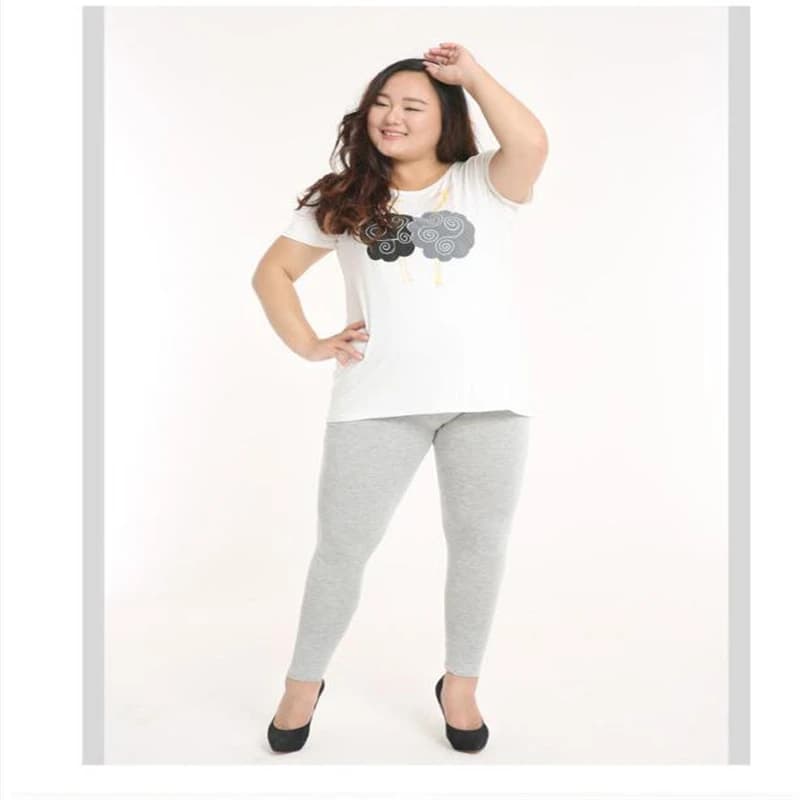 Solid Candy Color Leggings For Women 7XL 6XL 5XL Modal Cotton Large Size Ankle Legins Pants Grey Black White Pink Red Purple - image 4