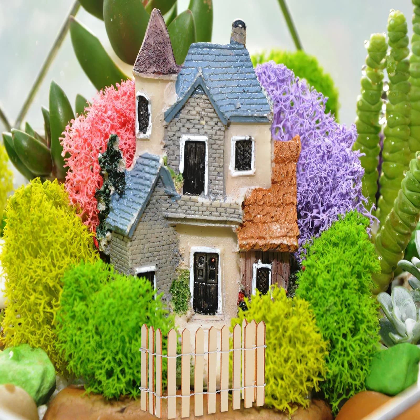 4Pcs Miniature Garden Fence Natural Wood Decorative Picket Fence Unfinished Slats for Outdoor Craft DIY Microlandscape - image 3