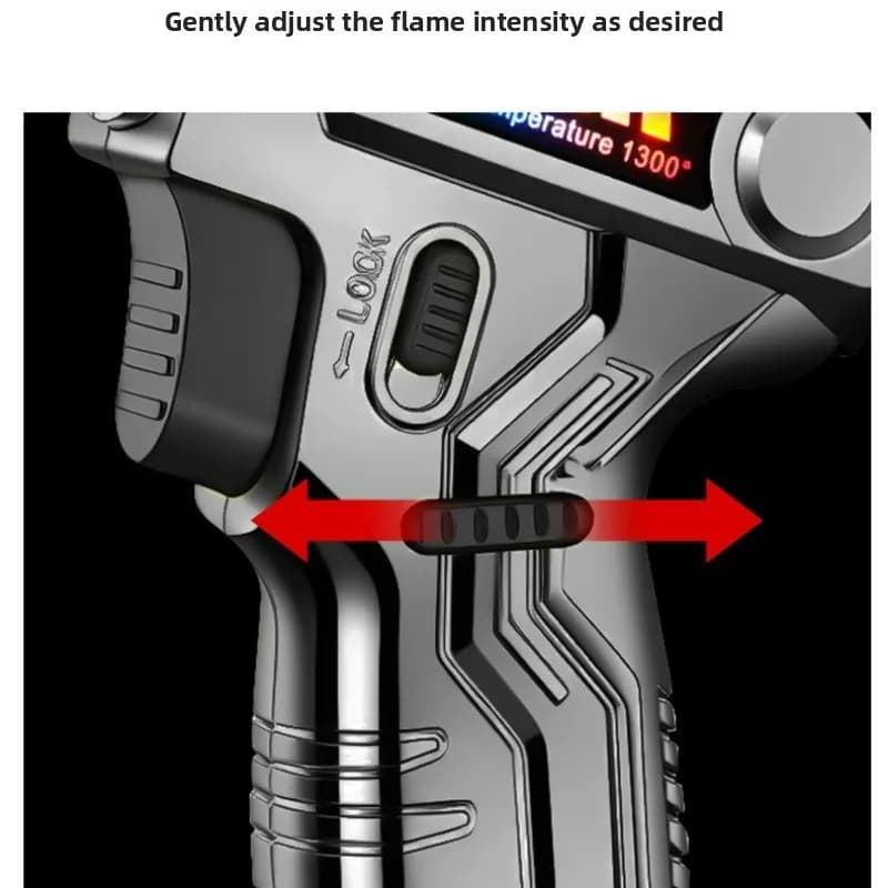 Windproof Direct Spray High Flame Welding Gun Inflatable Lighter Metal Safety Lock Kitchen Cigar Outdoor Camping Lighter - image 6