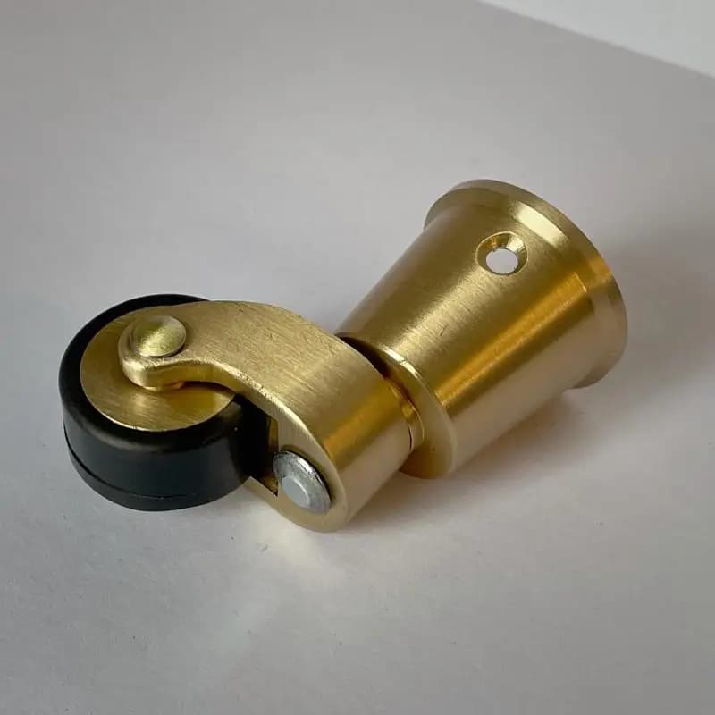 4PCS Solid Brass Swivel Casters - Round Cup Mount Rubber Wheel with Floor Protection for Furniture/Dining Carts - image 6