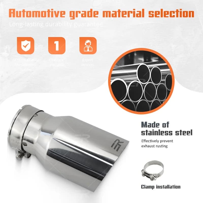 1 PC ER Universal Car Accessories Stainless Exhaust Tips Auto Modified Muffler Tail Tip Upgrade Nozzles Single Wall Straight Cut - image 4