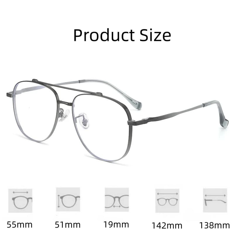 FIRADA Fashion Aviator Glasses Retro Double Beam Pure Titanium Eyeglasses Luxury Prescription Eyewear Frame Men Women 98321JD - image 6