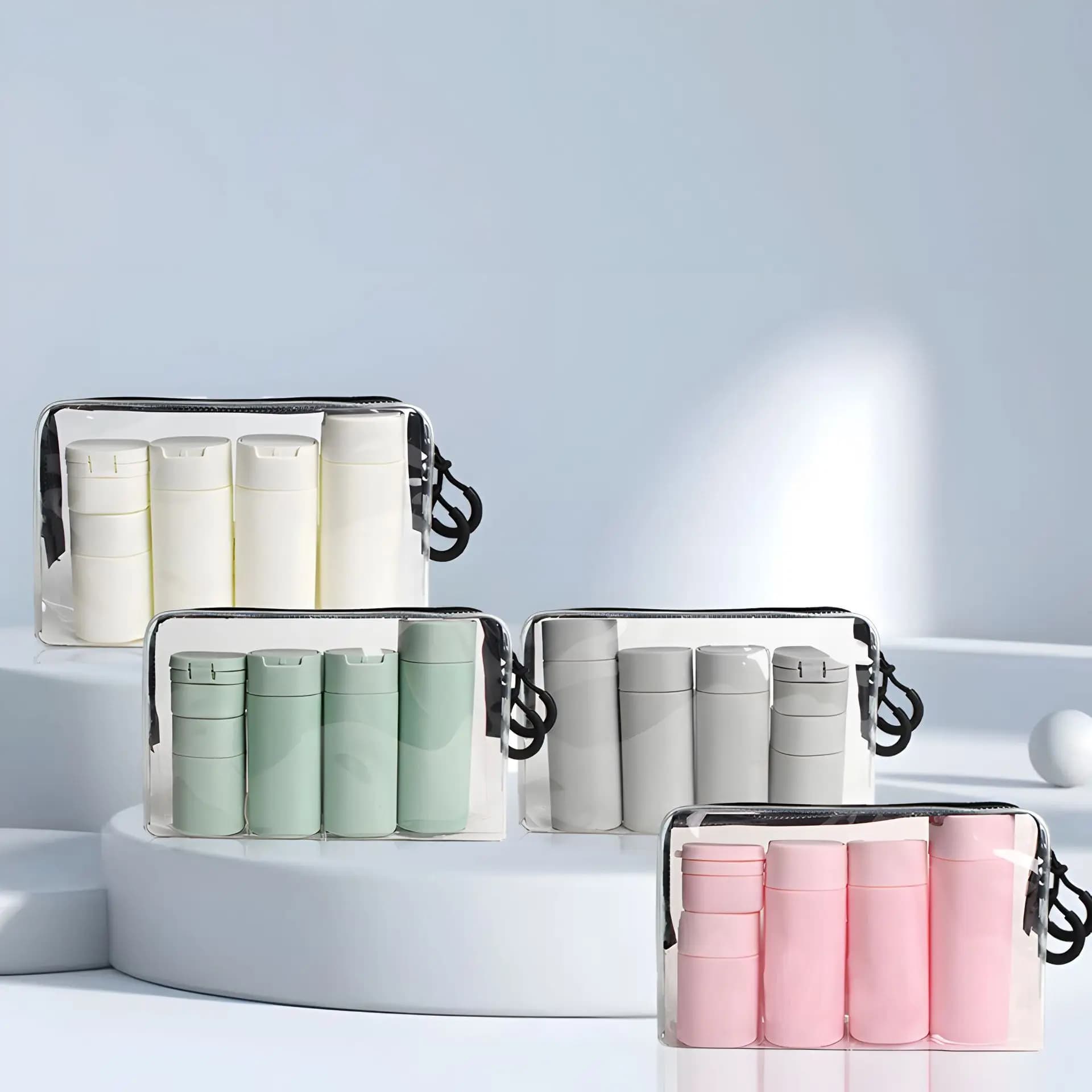 TPU PE Empty Travel Bottles Set, Refillable Cosmetic Containers for Shampoo Shower Gel Lotion Cream, Portable Skincare Kit - image 5