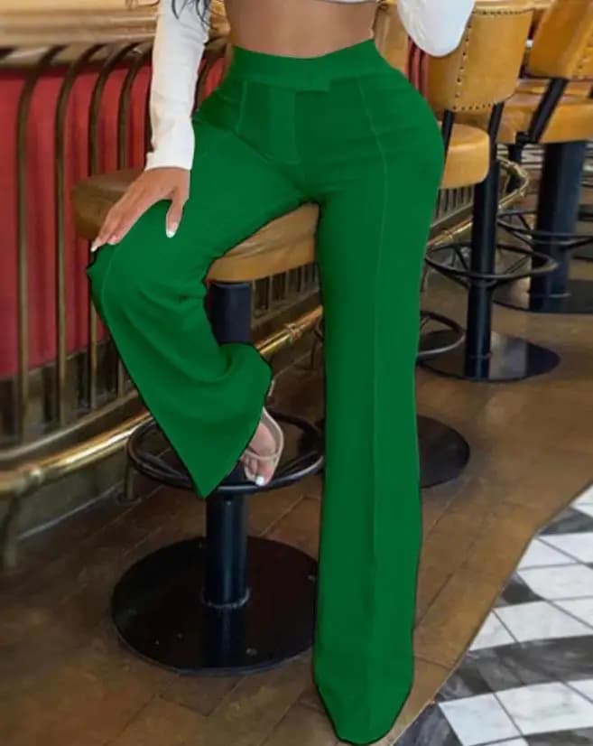 Elegant Women's Pants Summer Fashion Y2k Plain Zip Fly High Waist Office Lady Work Pants Casual Trousers 2023 Streetwear Clothes - image 5