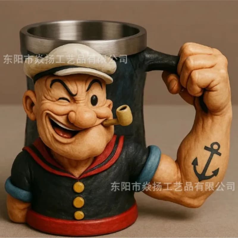 3D Popeye Power Cup Household Decoration Resin Crafts Ornament For Popeye Mug - image 6