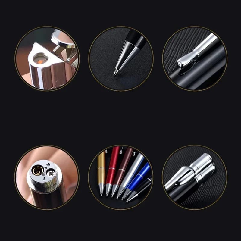 Creative Ballpoint Pen Lighter Metal Windproof Jet Green Torch Lighter Butane Gas 1300C Cigar Lighter Men's Gadget Gift - image 6