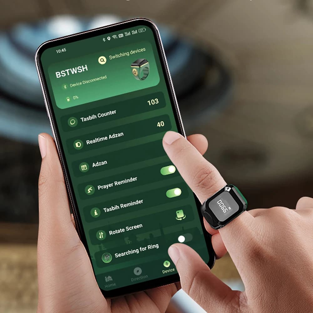 Smart APP Tally Counters Portable Digital Ring Counter Bluetooth Counting Muslims Zikr Ring Prayer Time Vibration Reminder - image 5