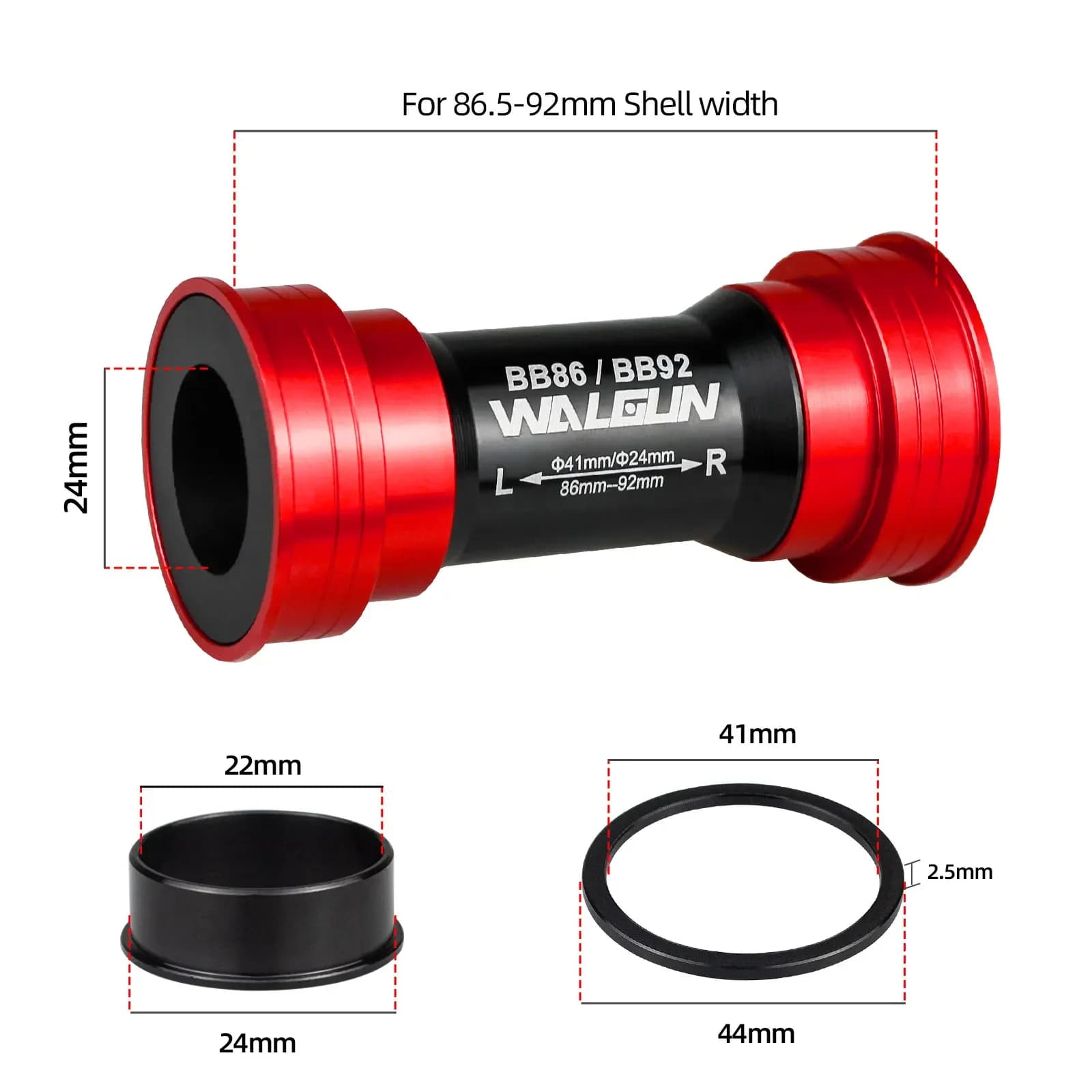 BB86 BB92 Bike Bottom Bracket Ceramic BB for MTB Road PF4124 PF4130 PF41DUB 41mm 24mm 30mm 29mm DUB Gxp 105 Bicycle Crank Parts - image 4