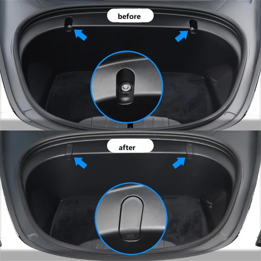 2 Pcs Car Front Trunk Hook for Tesla Model 3 2017-2020 Eject Clip Installation Car Spare Box Hook ABS Auto Interior Accessories - image 5