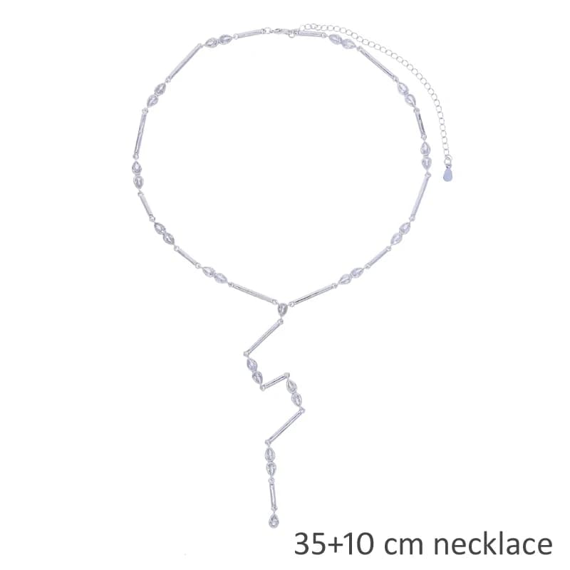 Wholesale Gold Color Plain Geometric Various Shaped Bezel CZ Plain Bar Charm Sexy Y Shaped Fashion Women Necklace Jewelry - image 3