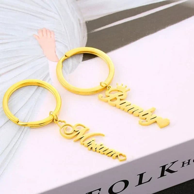Custom Name Keychain Stainless Steel Personalized Keyring Vertical Pendant Nameplate Boyfriend Gift Family Jewelry Wholesale - image 4