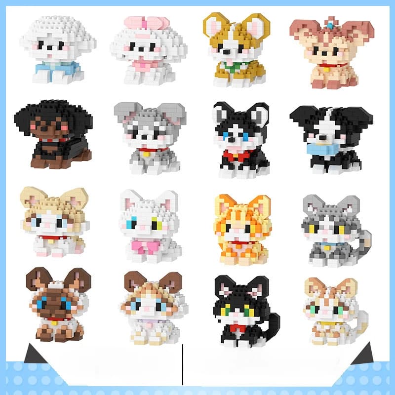 Animal Small Particle Dog Cat Mini Building Blocks DIY Assembly Brick Set desktop ornaments birthday festival DIY kids gifts - image 6