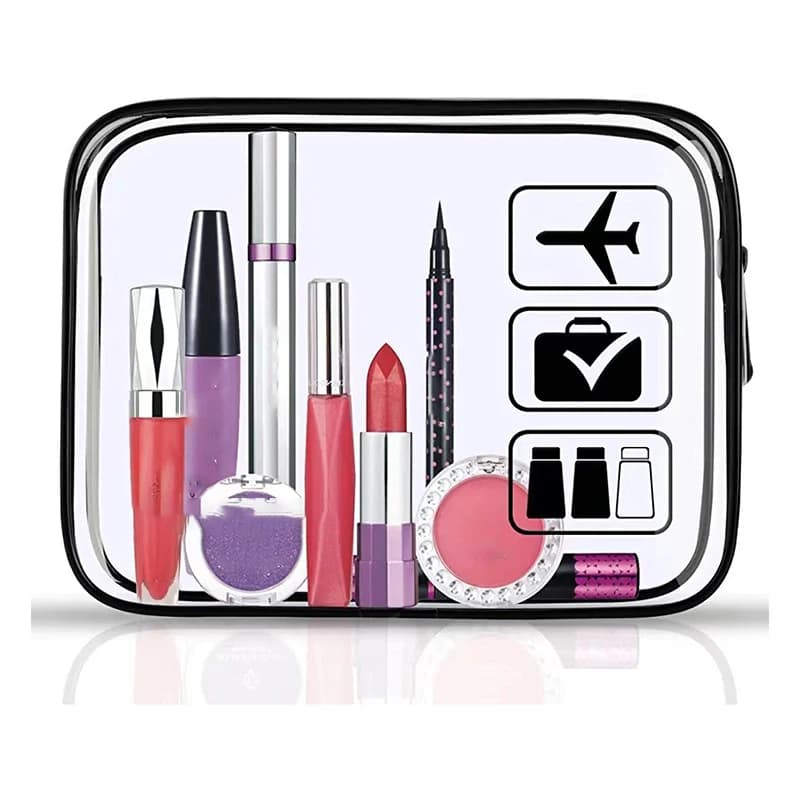 Clear Makeup Cosmetic Bag Portable Travel Toiletry Pouch Transparent Waterproof Pouch Storage Home Travel Wash Kit Case - image 4