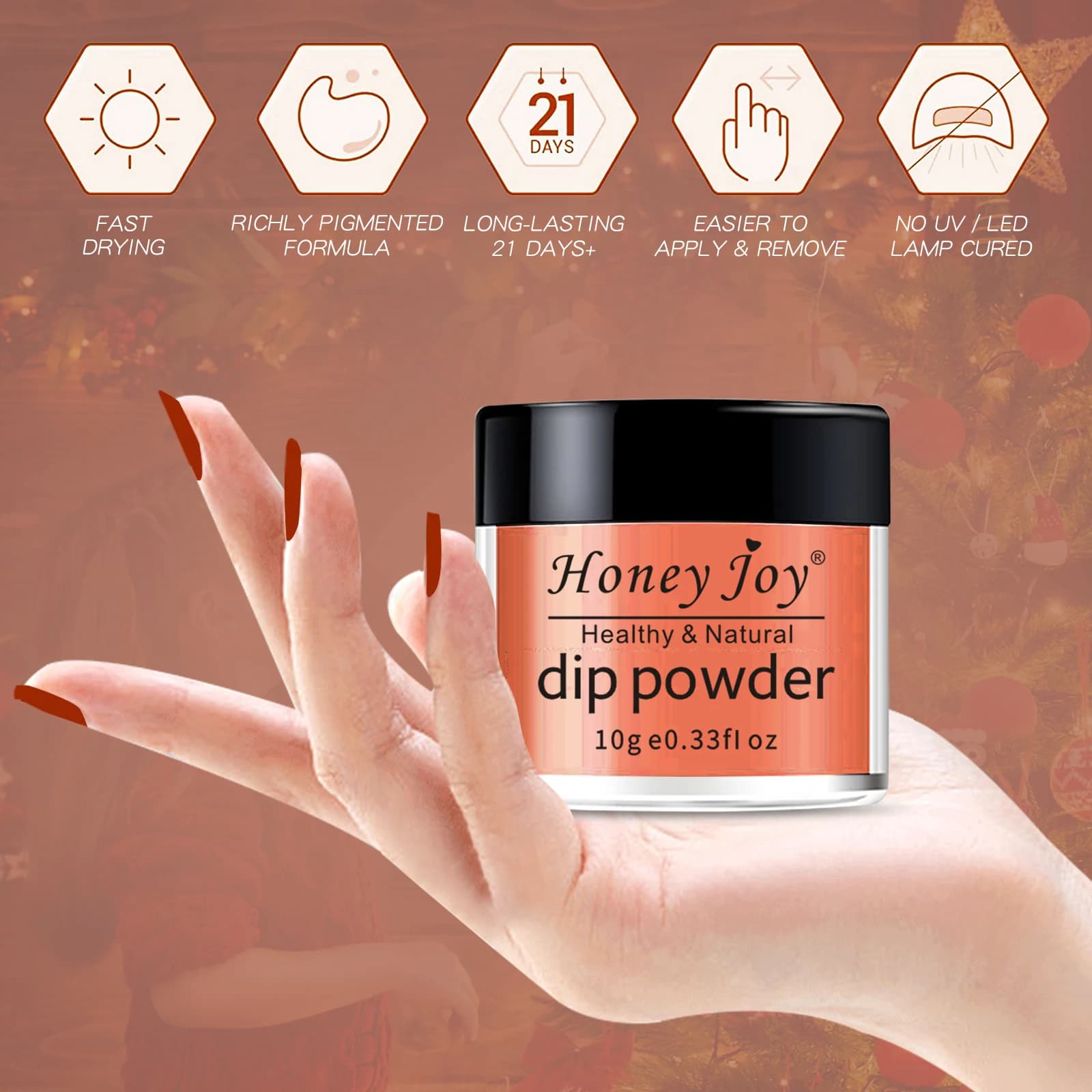 Fine 6 box/set Brown Tan Khaki Flaxen Chestnut Coffee Color Series Dip Powder Nail Kit  Dipping Powder Set as Nail Gel Effect - image 6