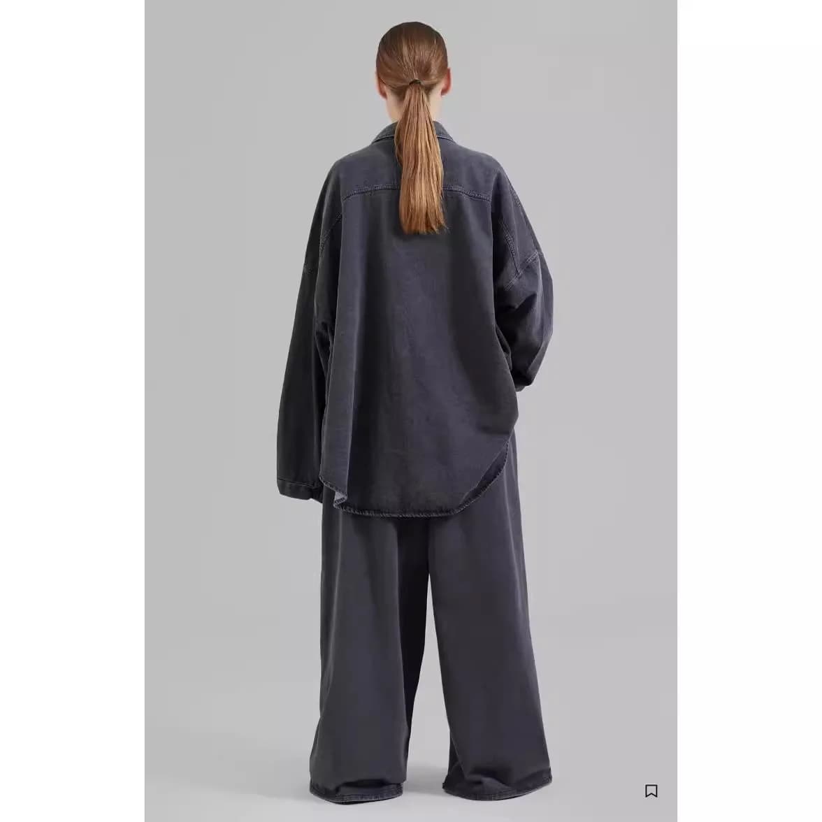 Frankie Shop Fall New Arrival Denim Jacket-Style Shirt Oversized Silhouette Minimalist Versatile Jacket - image 5