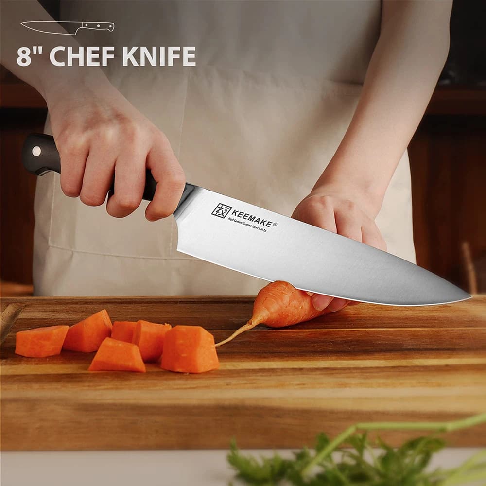 KEEMAKE 6PCS Knife Set German Stainless Steel Blade Cut Sharp Utility Chef's Santoku Bread Slicing Paring Fillet Kitchen Tools - image 4