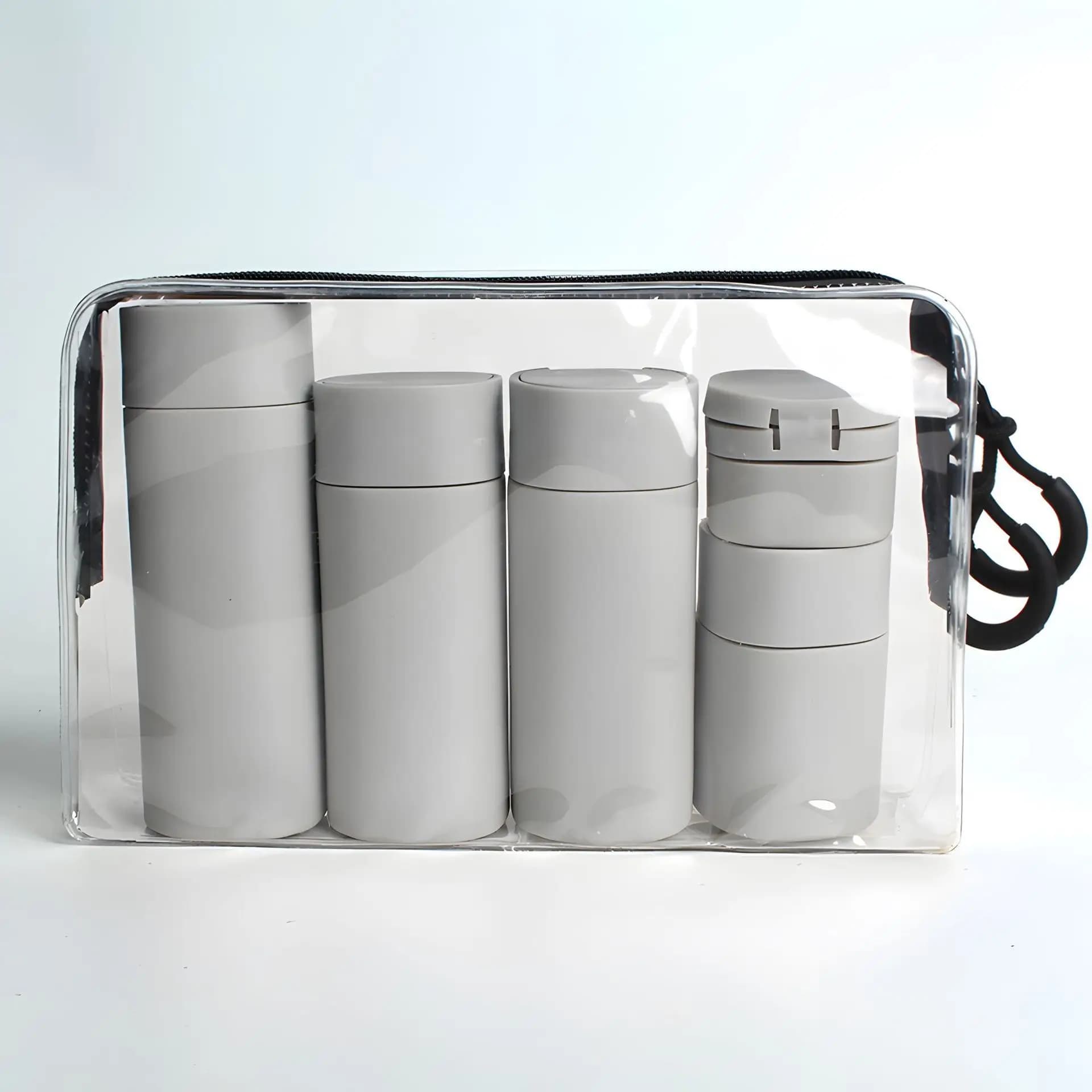 TPU PE Empty Travel Bottles Set, Refillable Cosmetic Containers for Shampoo Shower Gel Lotion Cream, Portable Skincare Kit - image 4