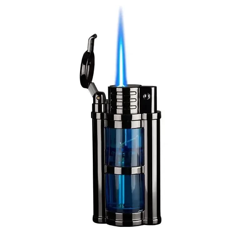 New Transparent Visible Fuel Bin Torch Windproof Butane Lighter Men's Gift Cigarette Accessories Cigar Igniter - image 6
