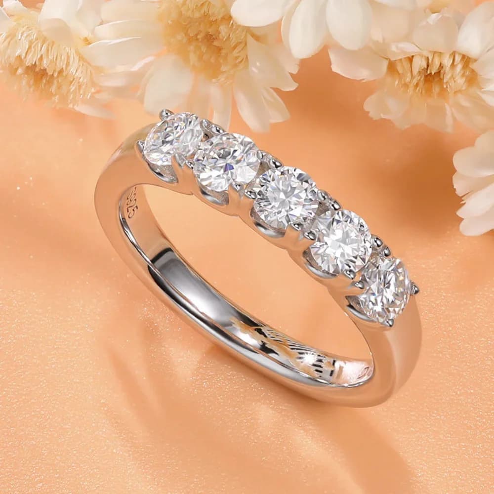 M-JAJA 3.5mm Moissanite Ring for Women S925 Sterling Silve D Color VVS1 Diamond Couple Promise Rings Wedding Band Fine Jewelry - image 4