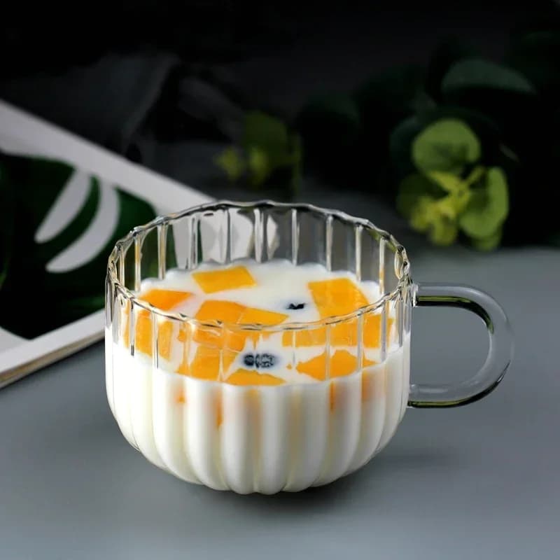 European Simple Breakfast Glass Mug Home Coffee Cup Gold-plated Transparent Tea Milk Cup Coffee Table Living Room Decoration - image 5